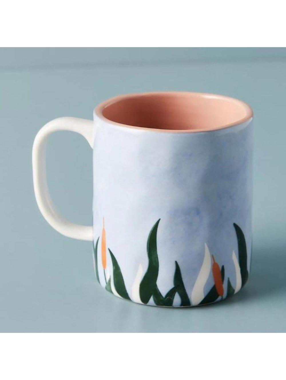 Anthropologie Happiness Blooms Mug Cattail - Picture 3 of 5